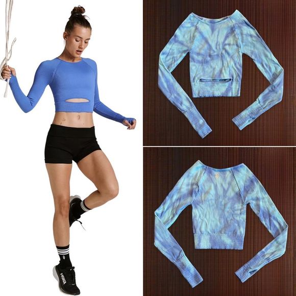 Free People Movement Cut It Out Long Sleeve Top hand dyed - Picture 1 of 12